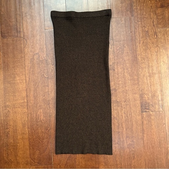 House of Harlow 1960 Dresses & Skirts - House of Harlow 1960 Bronze Copper Black Metallic Rib Knit Midi Skirt, Size Sm